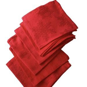 Cloth table linens, napkins, holiday. Set of six